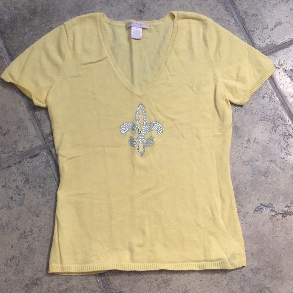 Stylish summer short sleeve yellow sweater